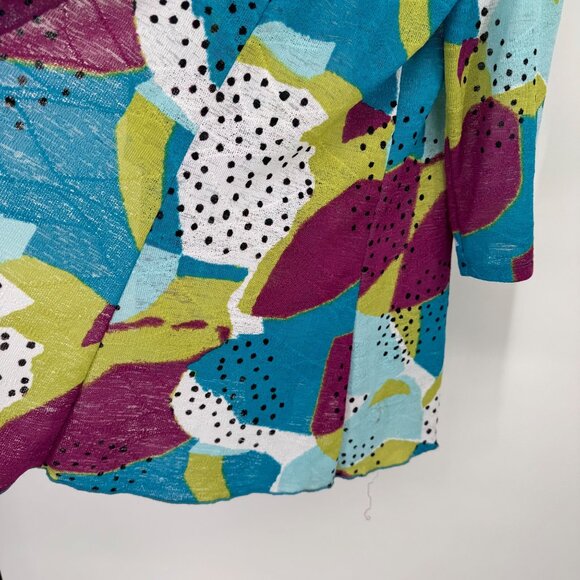 Ali Miles Womens Long knit Cardigan Jacket Multicolor t Pattern Front size XL - Picture 7 of 13